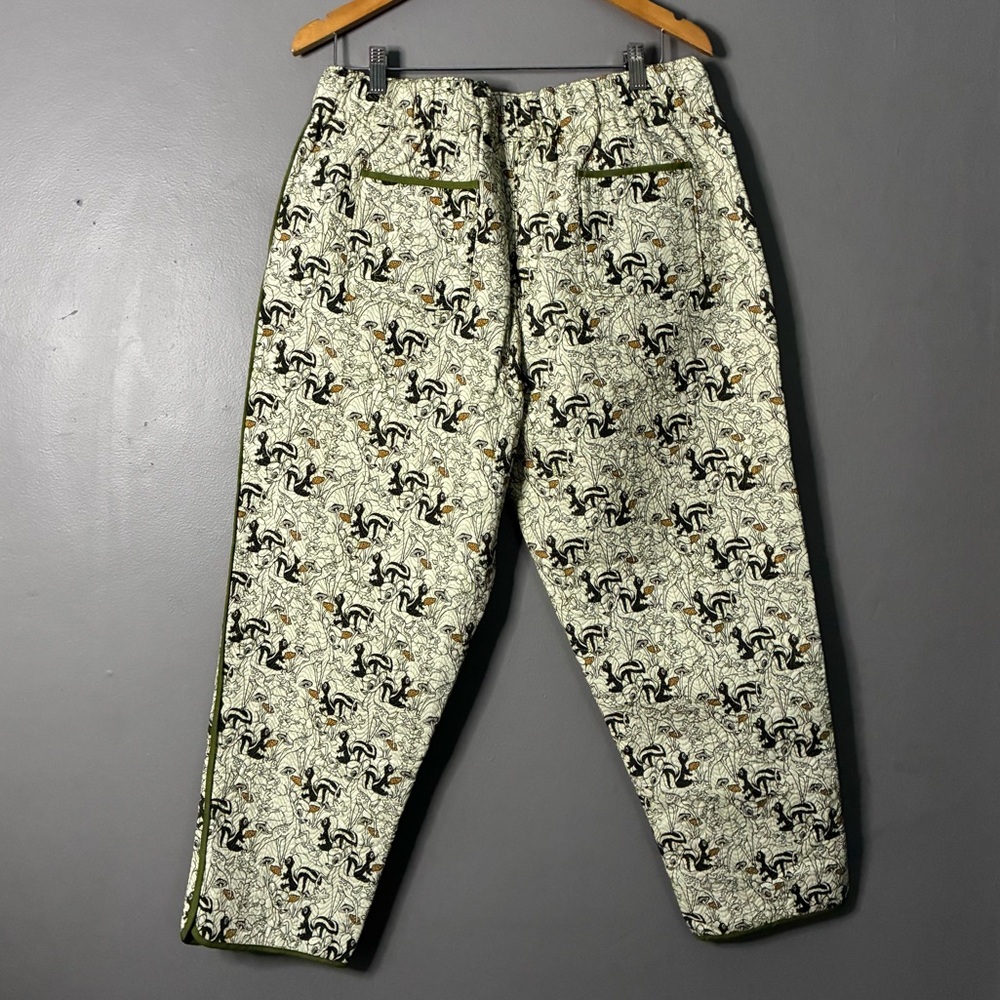 NEW DISNEY PARKS Bambi Quilted Pants Size L Thumper Flower Allover Print Green - Picture 7 of 11